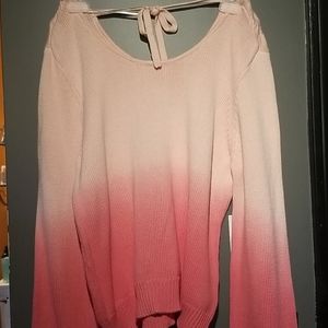 Pink ombre off the shoulders sweater